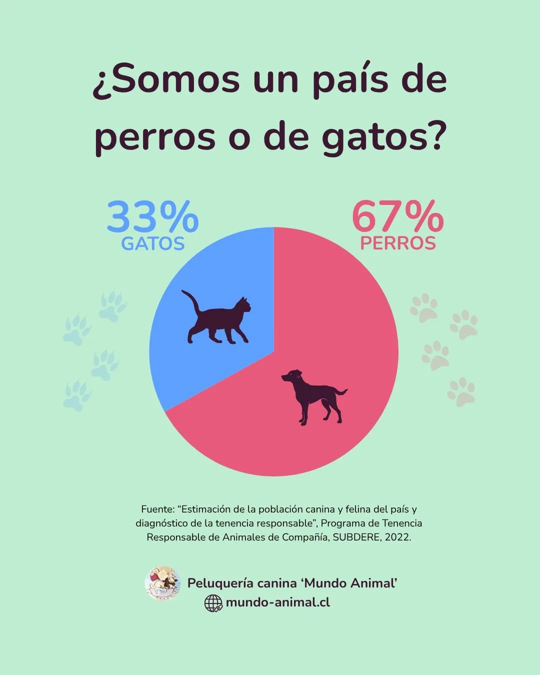 gráfico de porcentaje de perros vs gatos